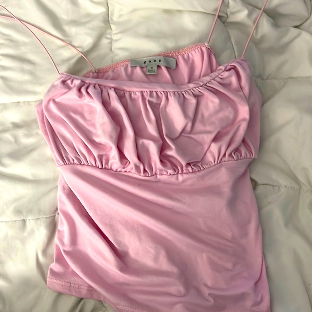 Gaze spaghetti strap pink tank top